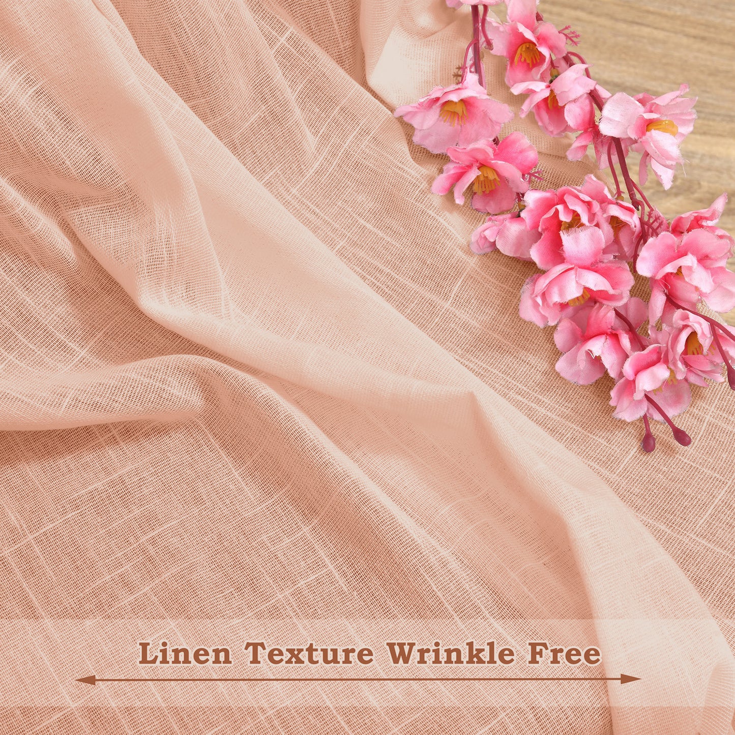 Fort Absolute - Back Tab Sheer Curtain (Peach)