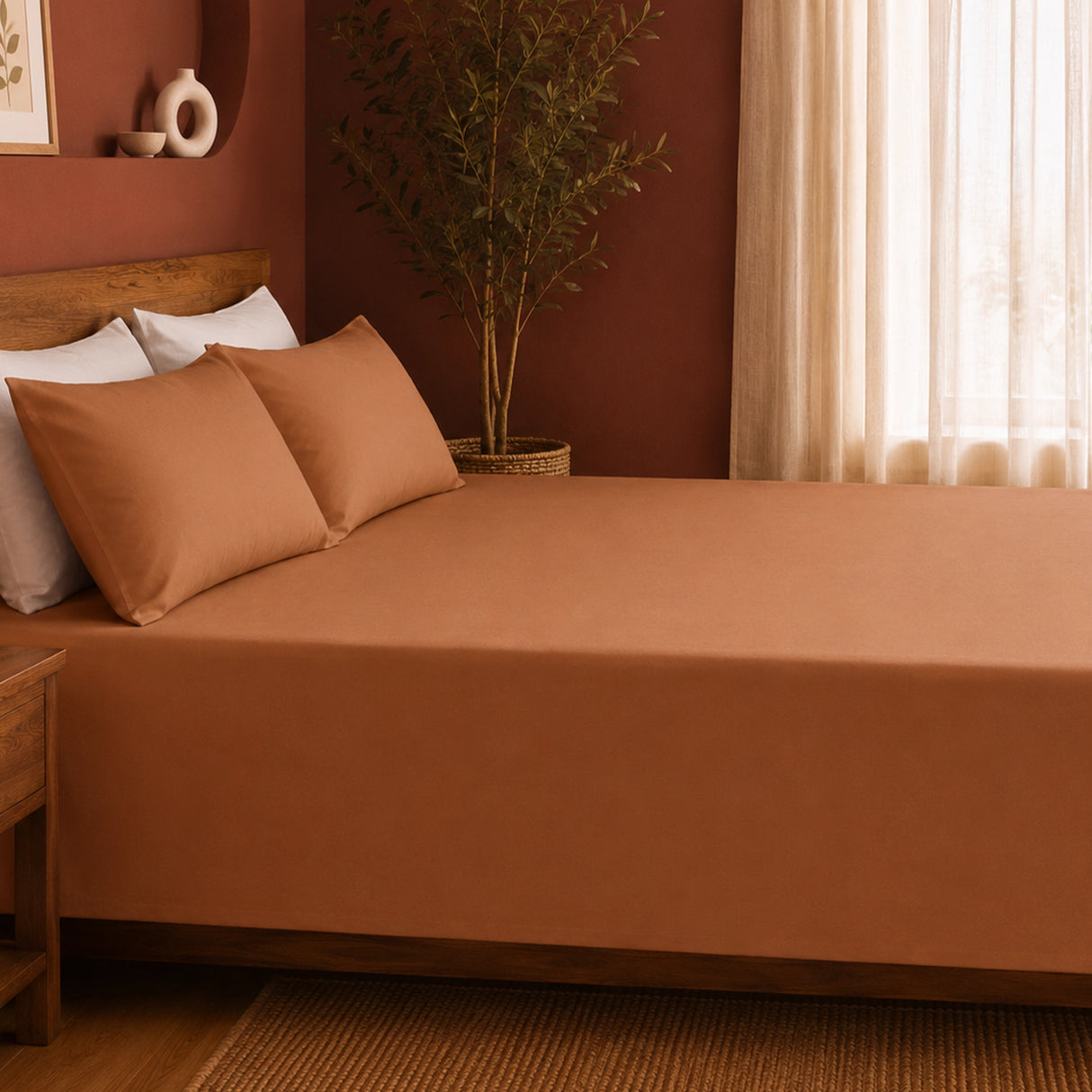 Fort Nightingale - Solid Bedsheet (Taupe)