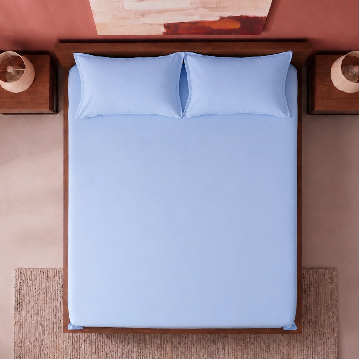 Fort Sublime - Solid Fitted Bedsheet (Sky Blue)