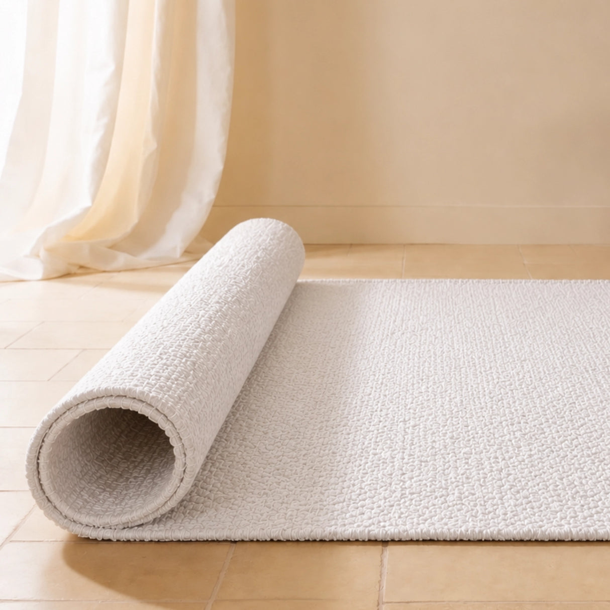 Tessitura Chromatic - Herringbone Cotton Rug (White)