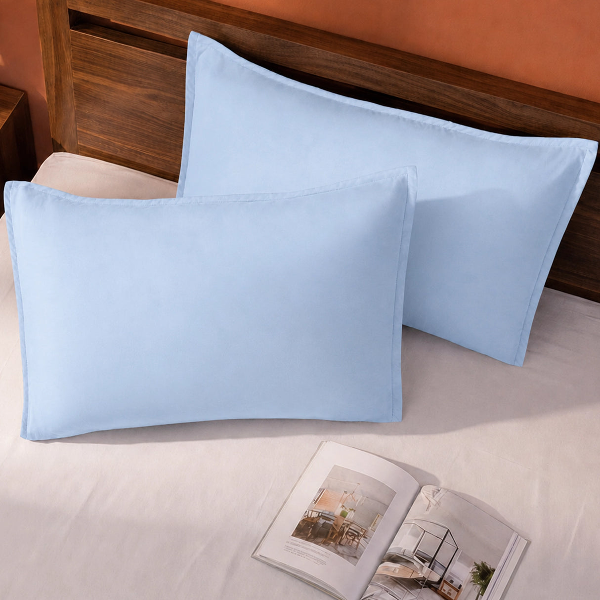 Fort Nightingale - Solid Pillow Cover (Sky Blue) (Bedsheet Excluded)