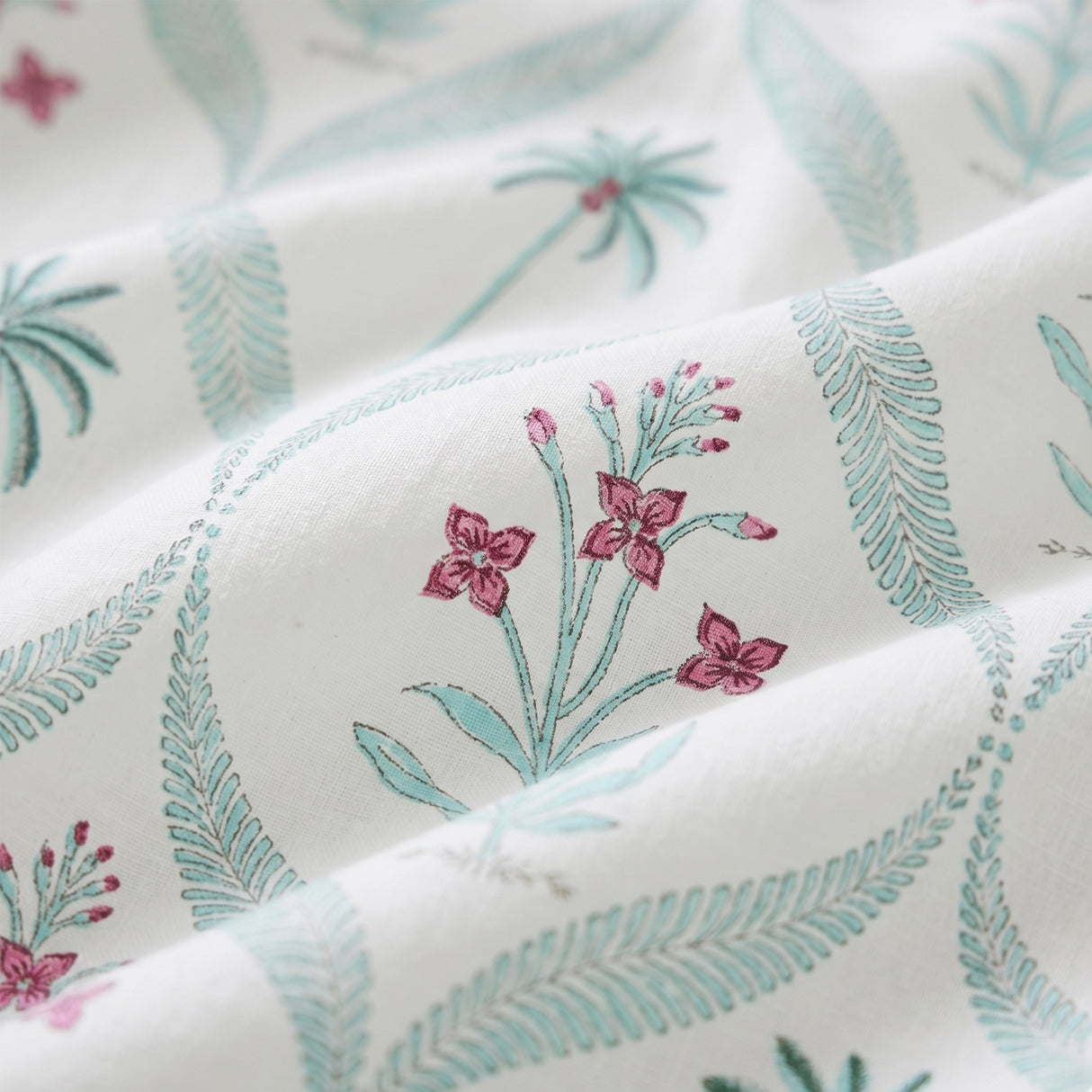 Island Trellis Eyelet Handblock Printed duck Curtain