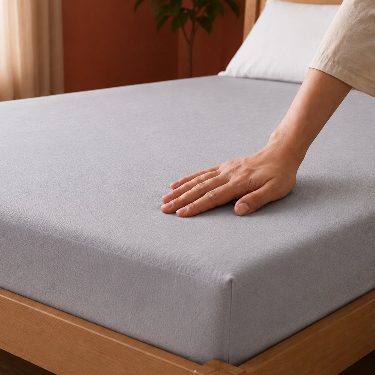 Fort - Terry Solid Mattress Protector (Grey)