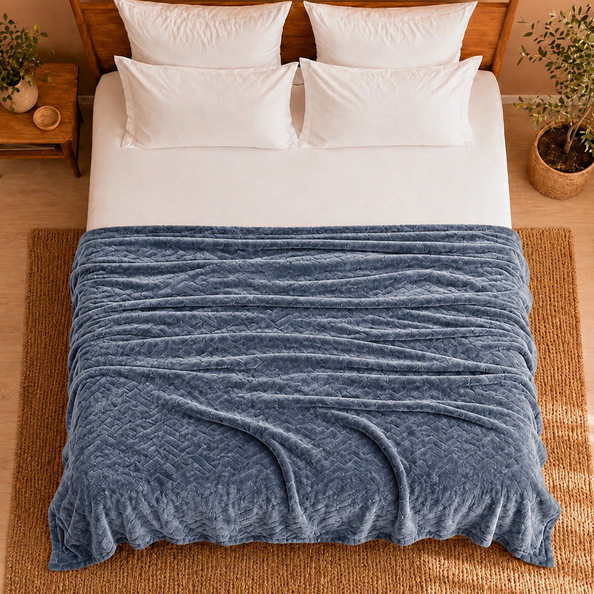 Fort Mellow - Wave Plush Blanket (Frost Blue)