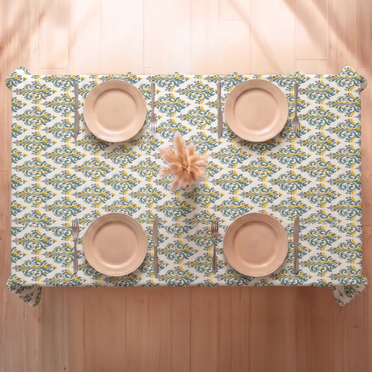 Imprimer Ikat - Printed Dining Table Cover (Yellow)