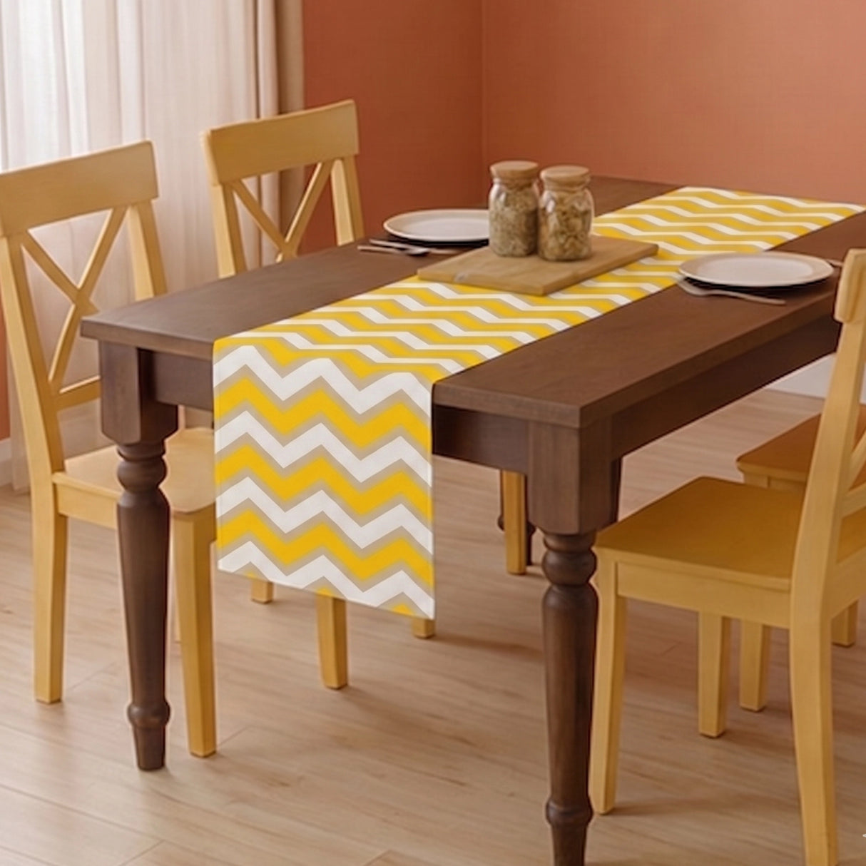 Imprimer Chevron - Printed Table Runner (Yellow)