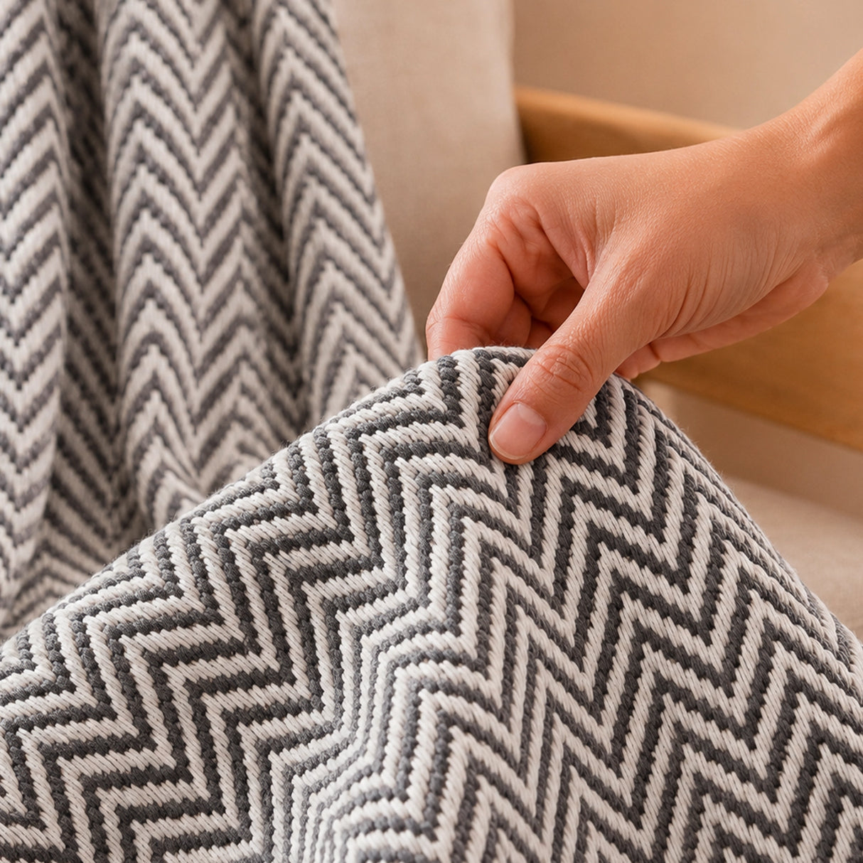 Tessitura Grey Chevron - Woven Throw