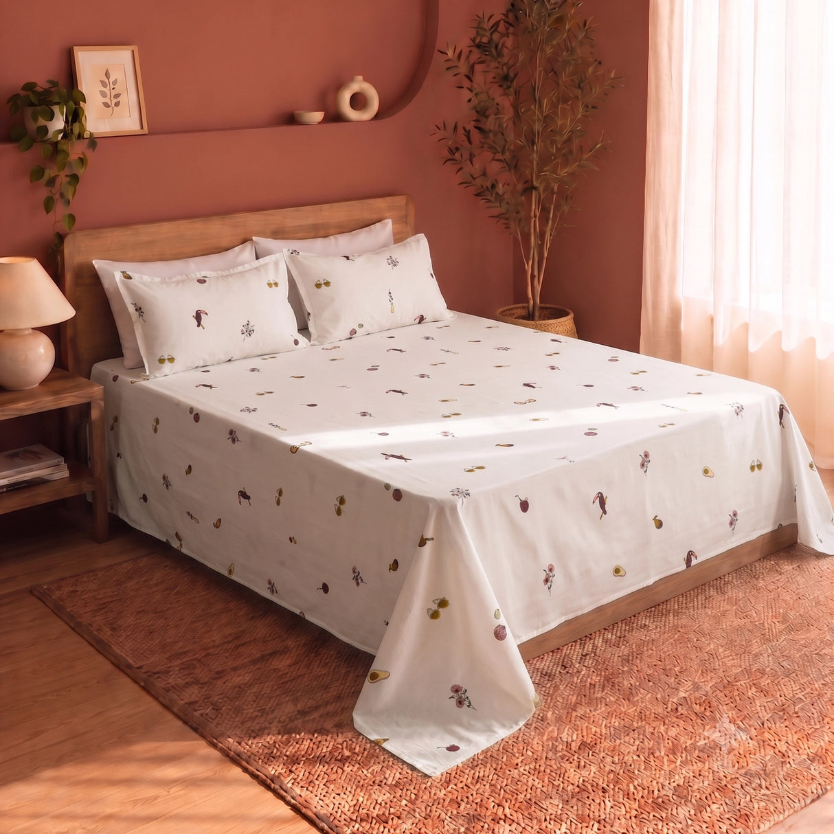 Imprimer Medley - Cartoon Printed Bedsheet (Multicolor)