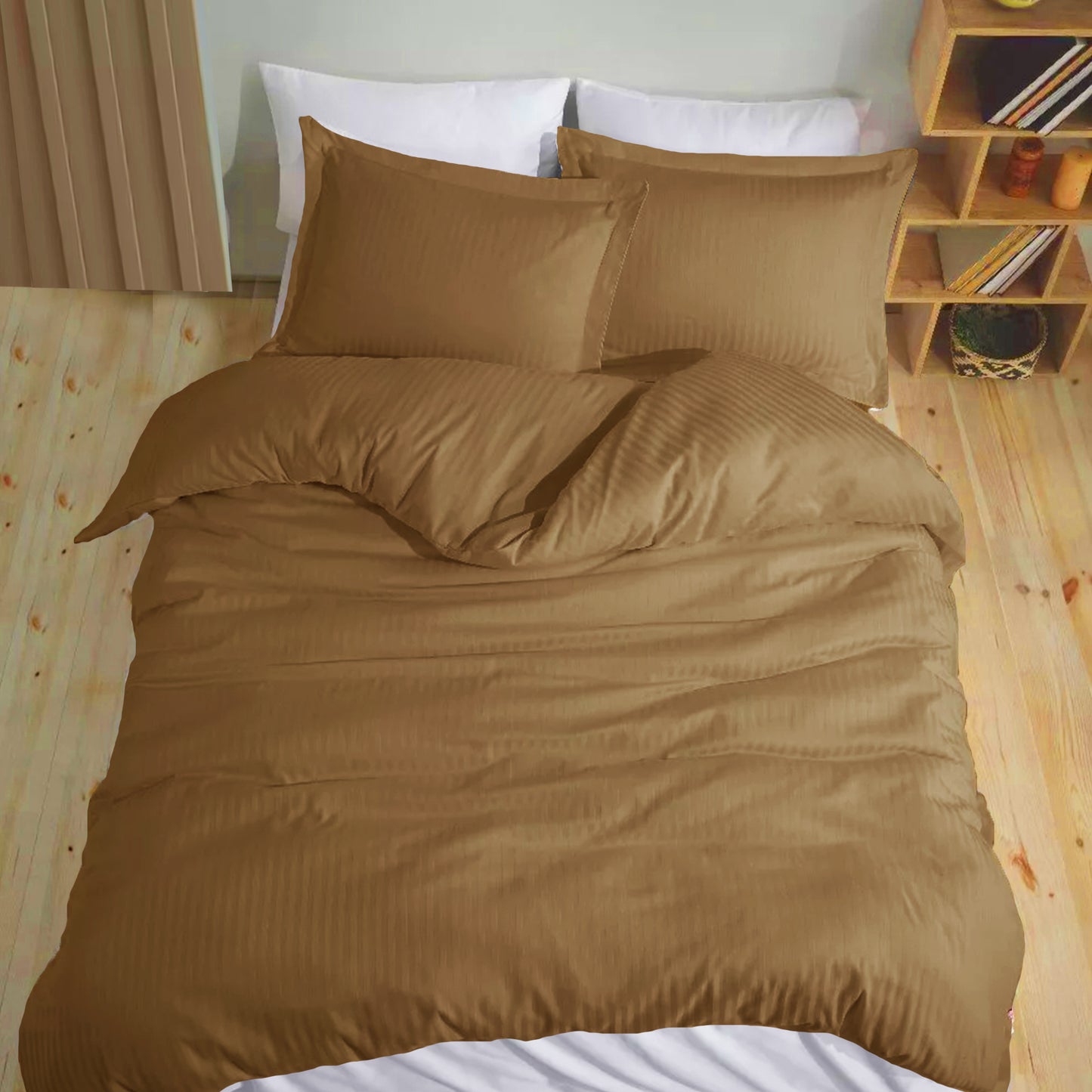 Breton Mellow - Satin Stripe Duvet Cover (Taupe)