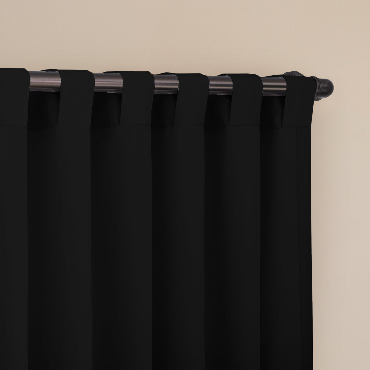 Fort Essential - Back Tab Blackout Curtain (Black)