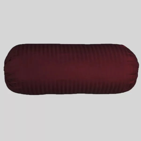 Breton Slumber - Satin Stripe Bolster Cover (Maroon)