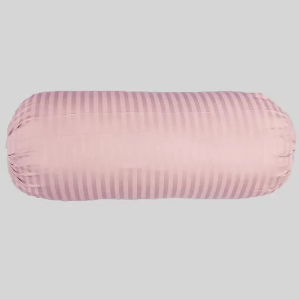 Breton Slumber - Satin Stripe Bolster Cover (Baby Pink)