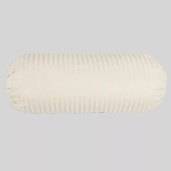 Breton Slumber - Satin Stripe Bolster Cover (White)