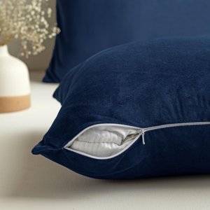 Solid Velvet Cushion Cover (Blue)