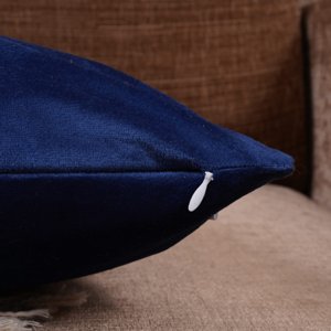 Solid Velvet Cushion Cover (Blue)