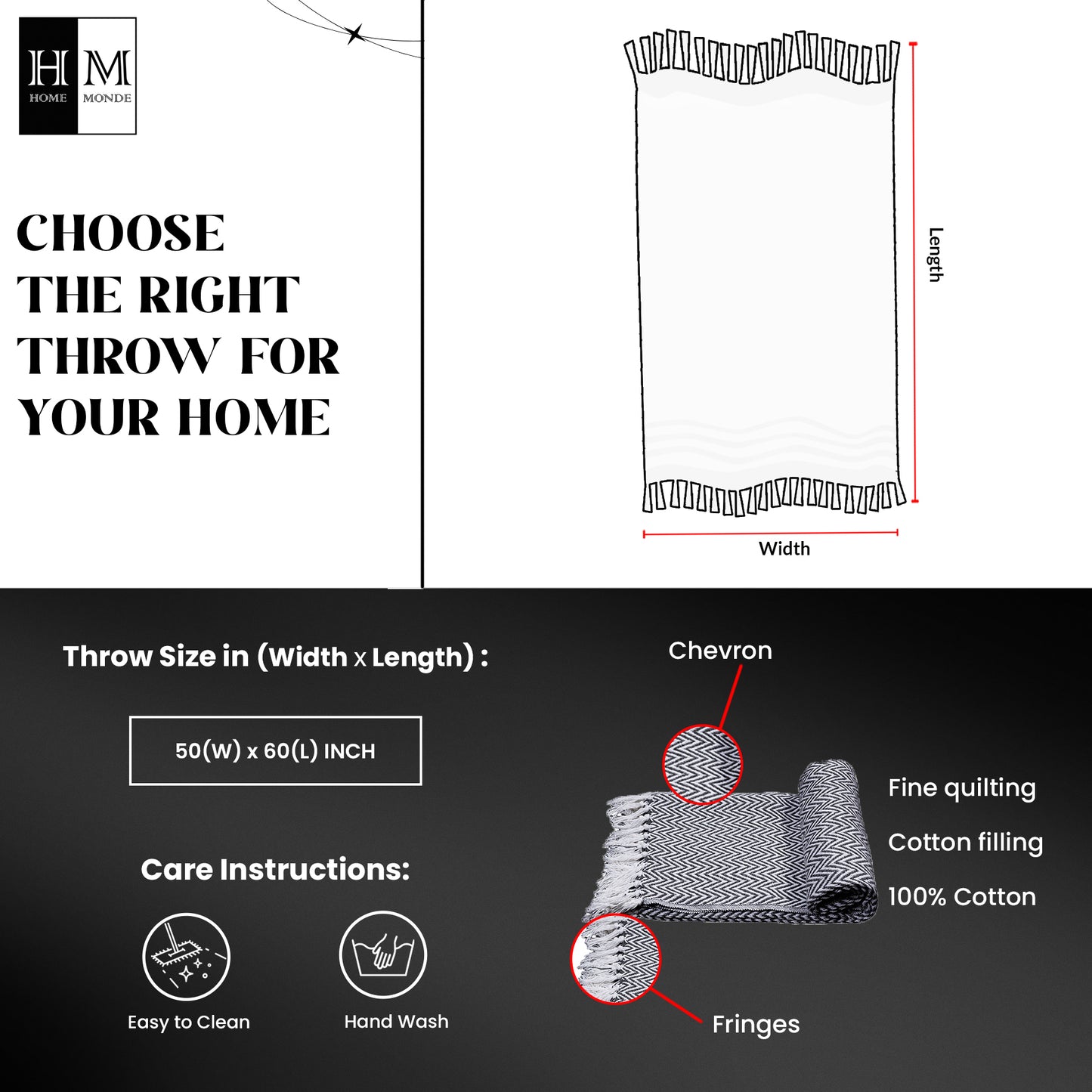 Tessitura Grey Chevron - Woven Throw