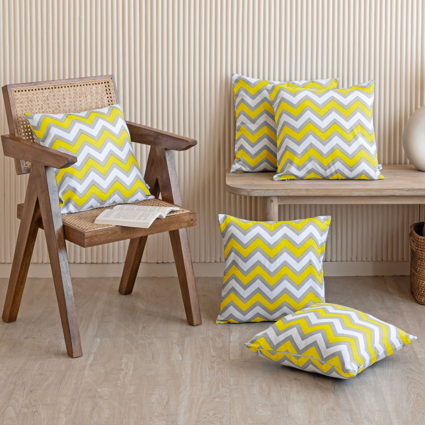 Imprimer Chevron - Printed Cushion Cover (Yellow)