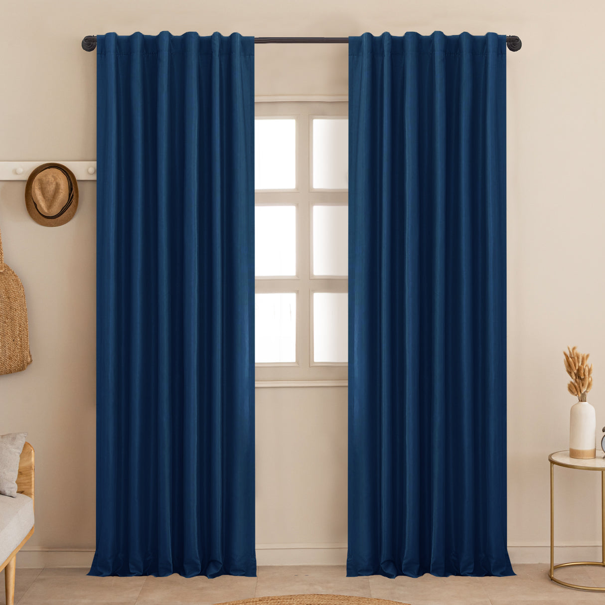 Fort Essential - Back Tab Blackout Curtain (Navy Blue)