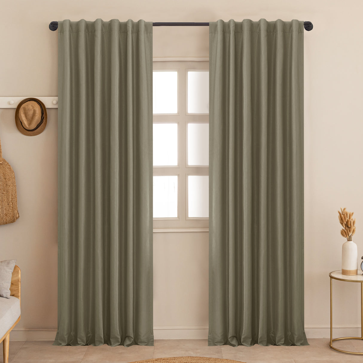 Fort Essential - Back Tab Blackout Curtain (English Grey)