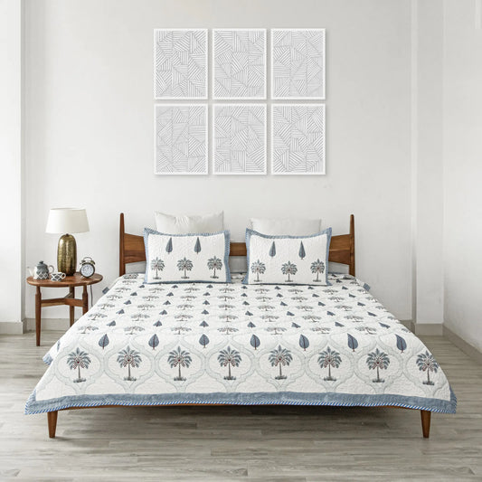 Ombre Palmira - Quilted BedcoverBlue