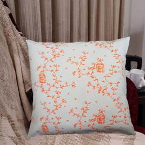 Imprimer Cage - Printed Cushion Cover (Orange)
