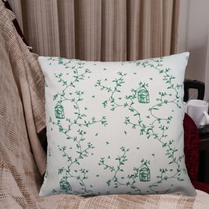 Imprimer Cage - Printed Cushion Cover (Green)