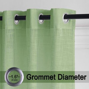 Cotton Solid Sheer Curtains (Mint Green)
