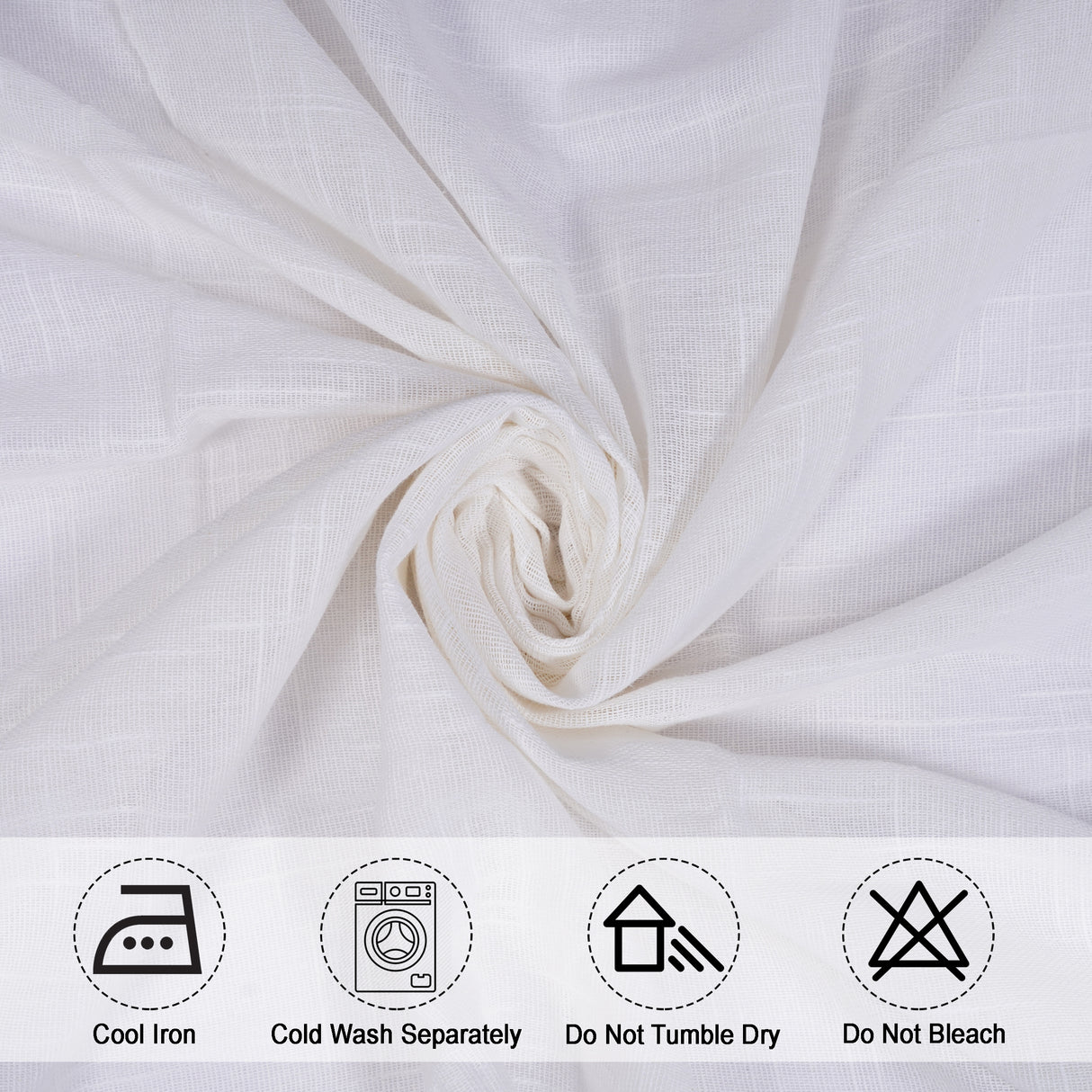 Fort Absolute - Back Tab Solid Sheer Curtain (White)