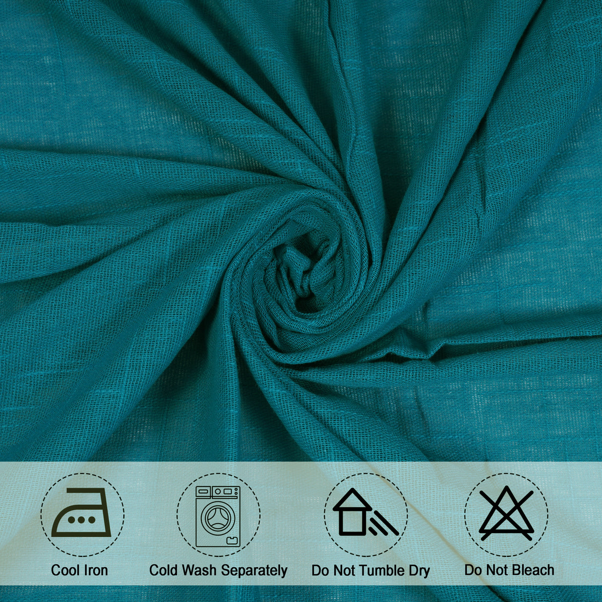 Fort Absolute - Back Tab Solid Sheer Curtain (Blue)