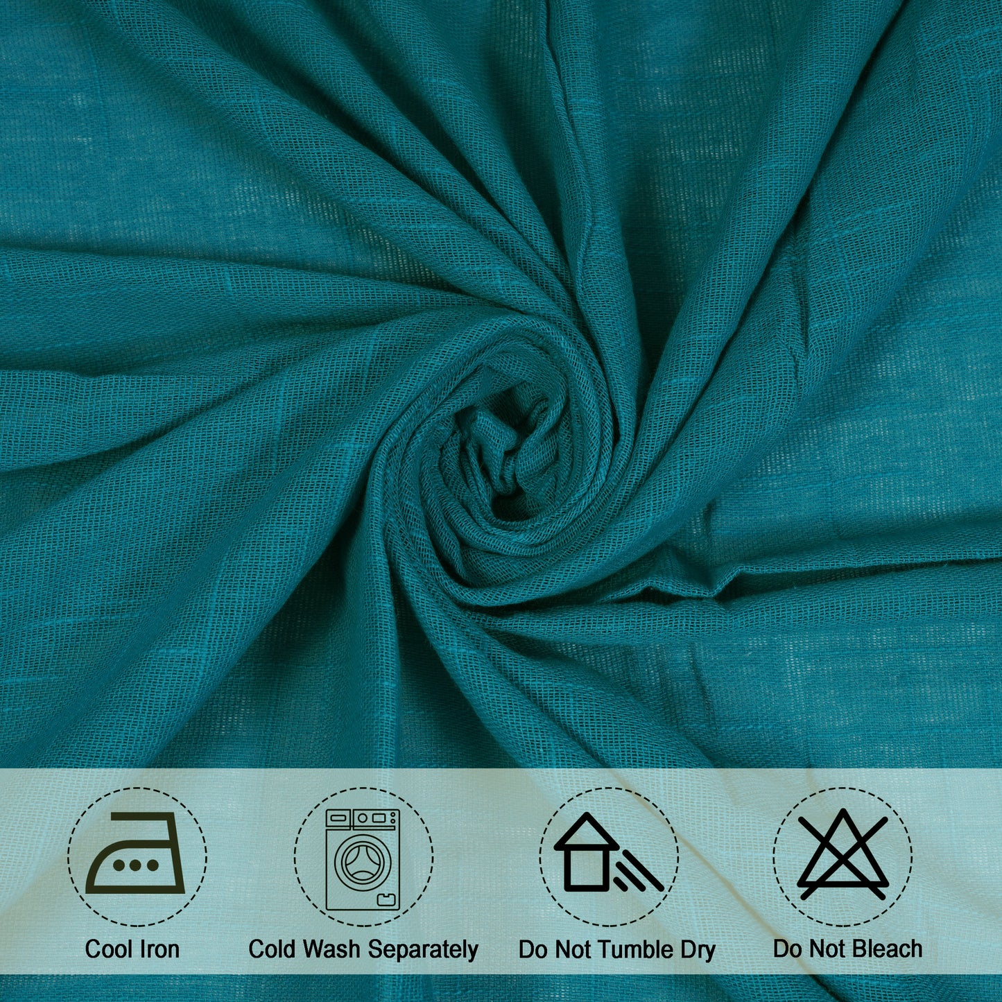 Fort Absolute - Back Tab Solid Sheer Curtain (Blue)