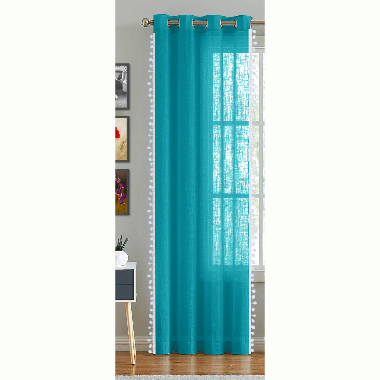 Fort Handpicked Breeze - Blue Sheer Curtain