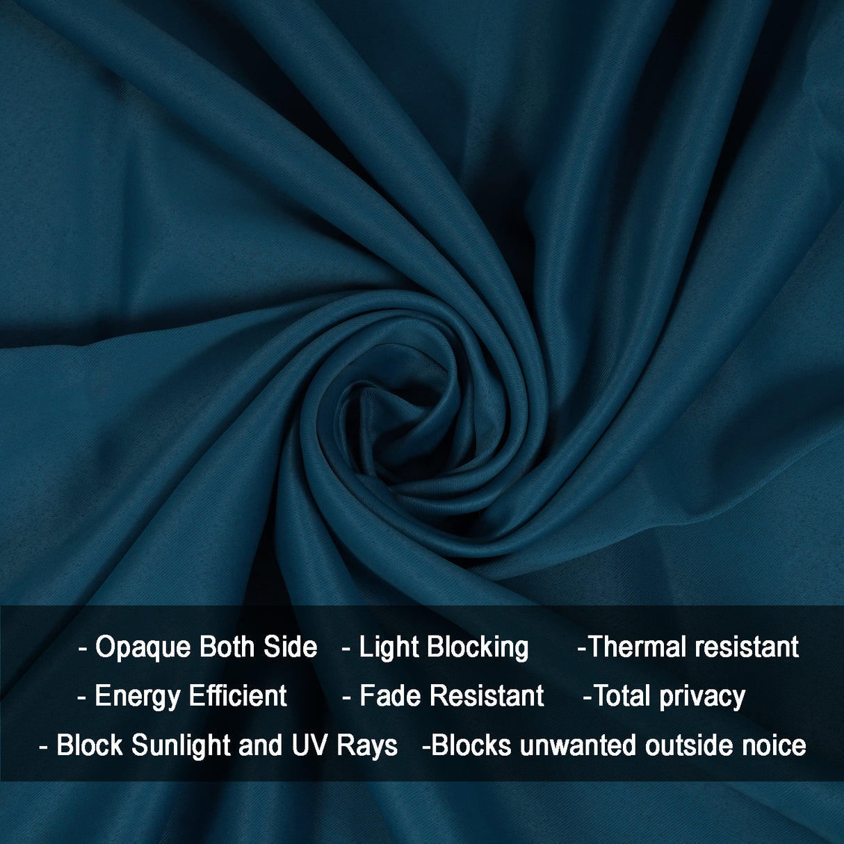 Fort Essential - Twist Tap Top Solid Blackout Curtain (Blue)
