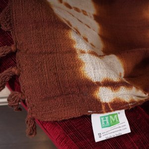 Cotton Throw Thick and Thin Thread Pattern (Rust)