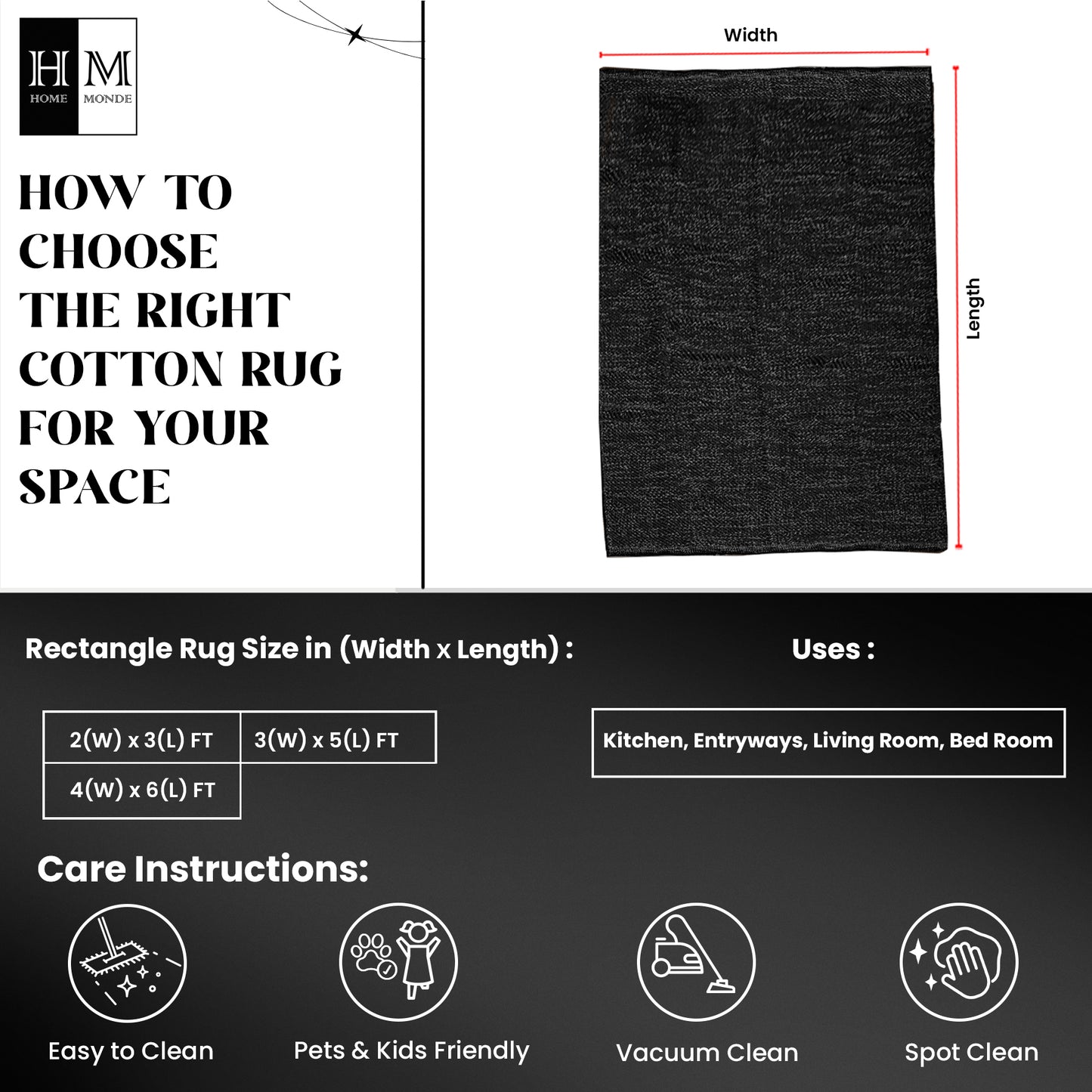 Tessitura Chromatic - Herringbone Cotton Rug (White)