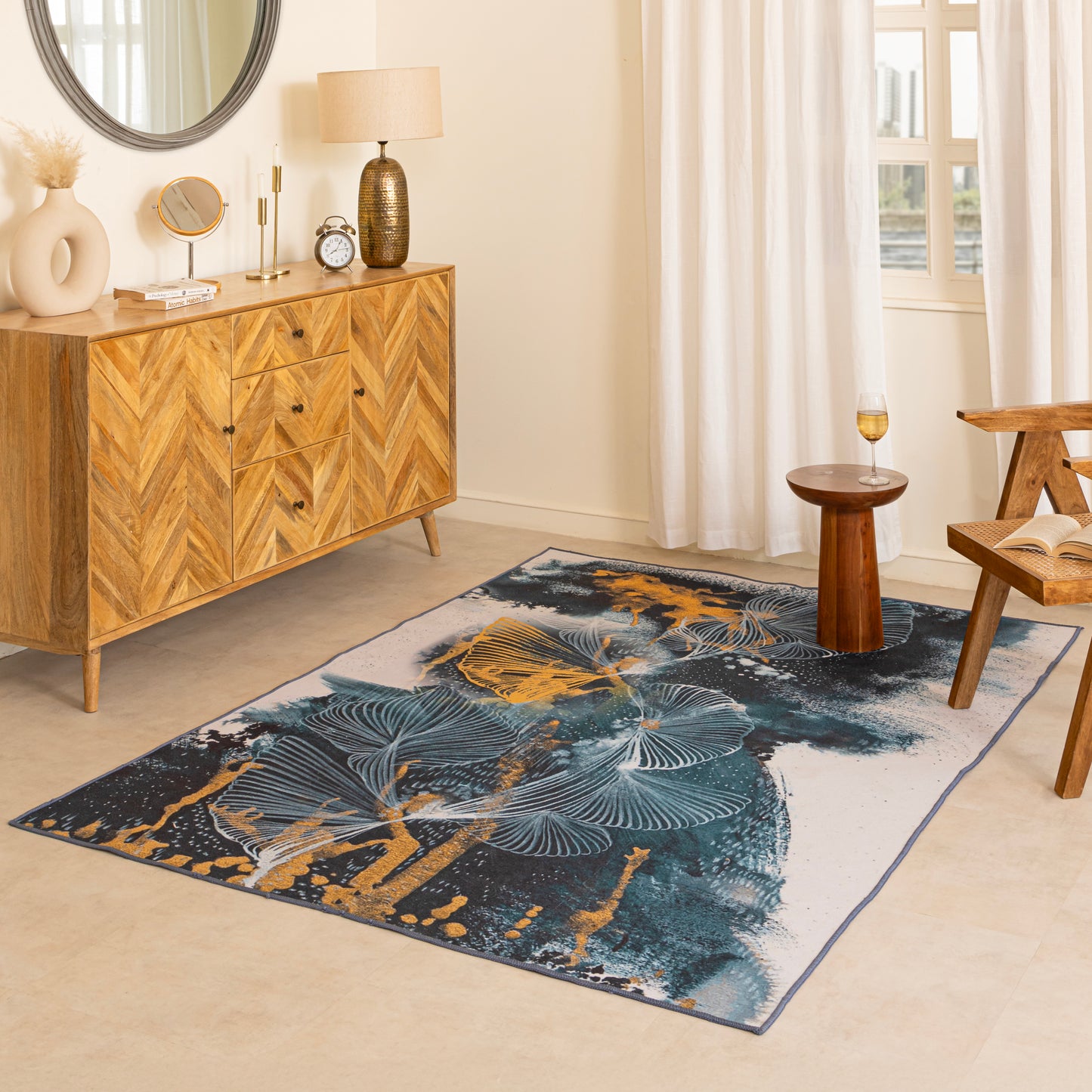 Imprimer Ginkyo - Digitally Printed Felt Rug (Multicolor)