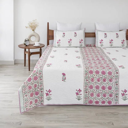 Ombre Iris - Quilted Bedcover Pink