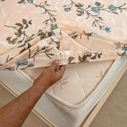 Imprimer floral dove - Fitted Sheet Papaya Whip