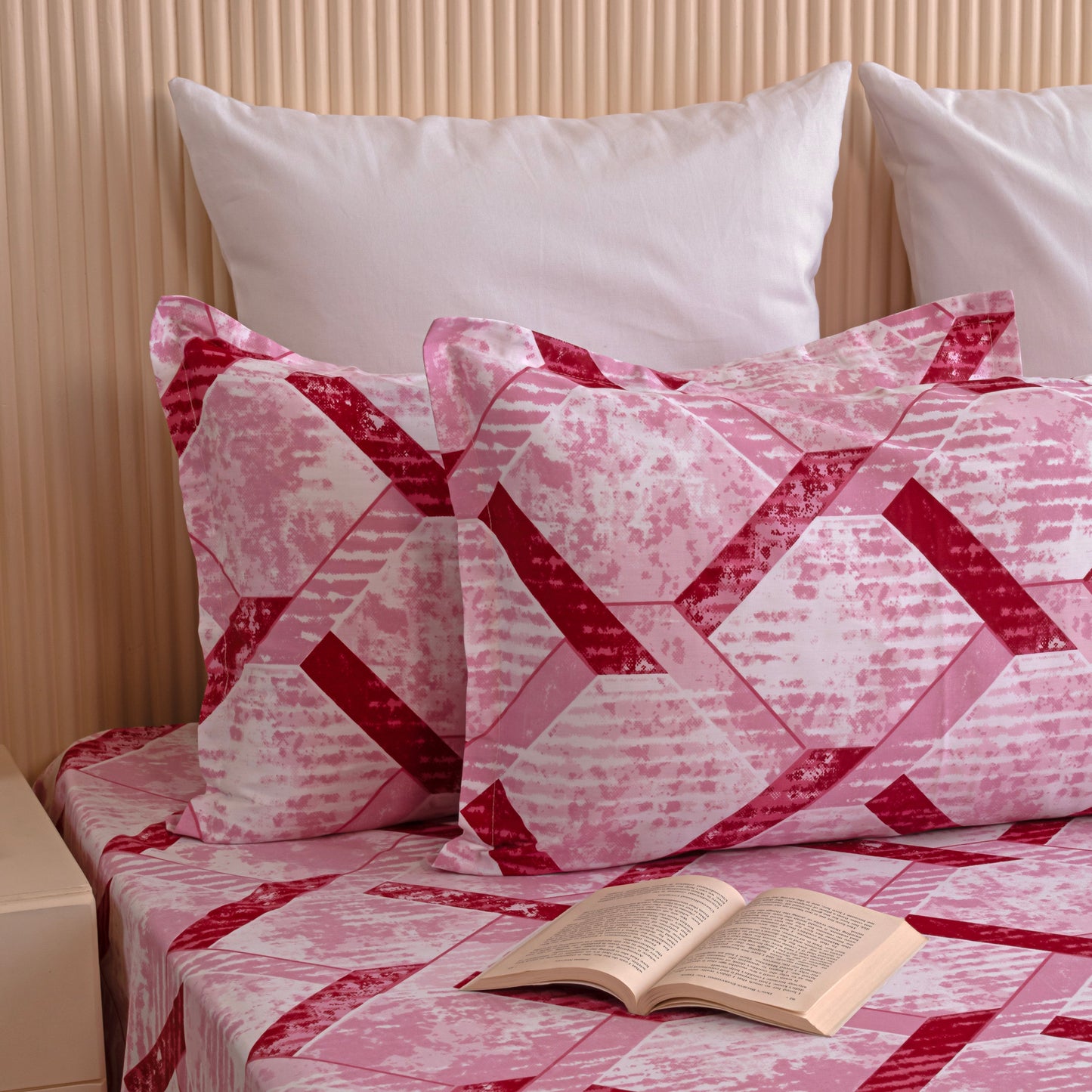 Imprimer Skyline - ZigZag Printed Bedsheet (Baby Pink)