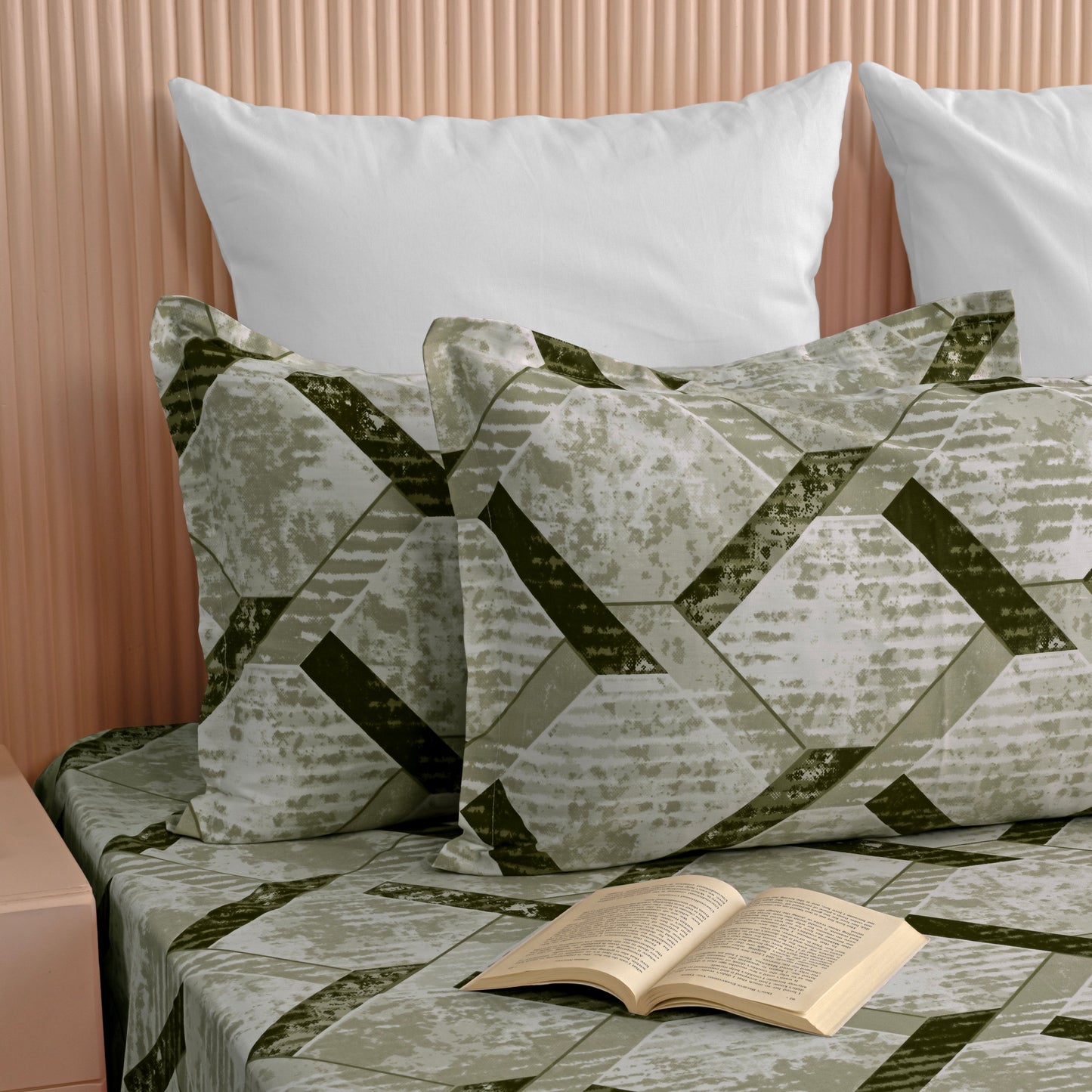 Imprimer Skyline - ZigZag Bedsheet (Olive Green)