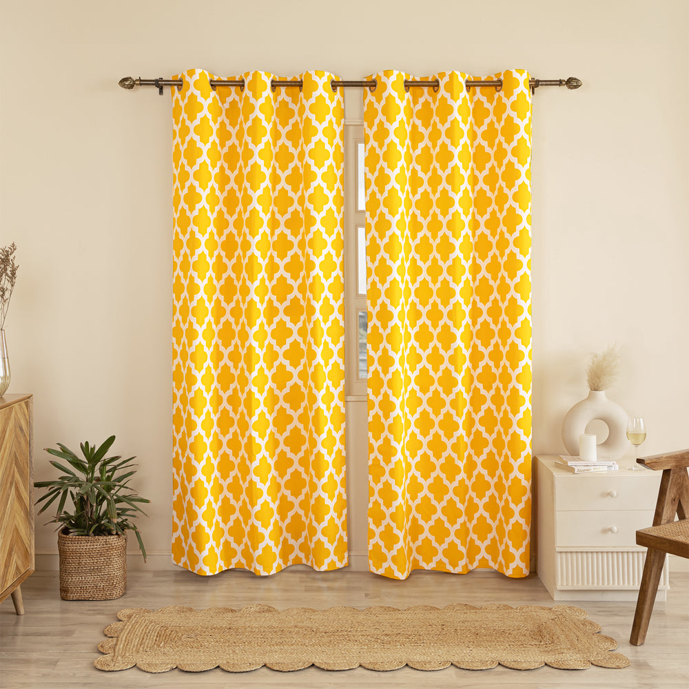 Imprimer Quatrefoil Printed Semi Blackout Curtain