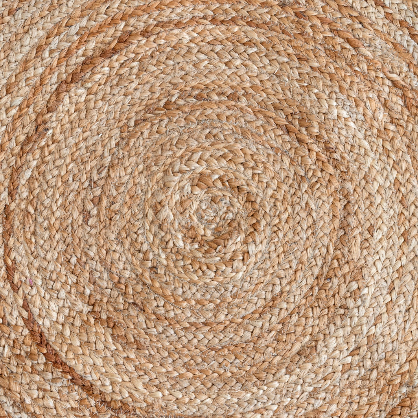 Fort Swirl - Round Solid Jute Rug (Beige)