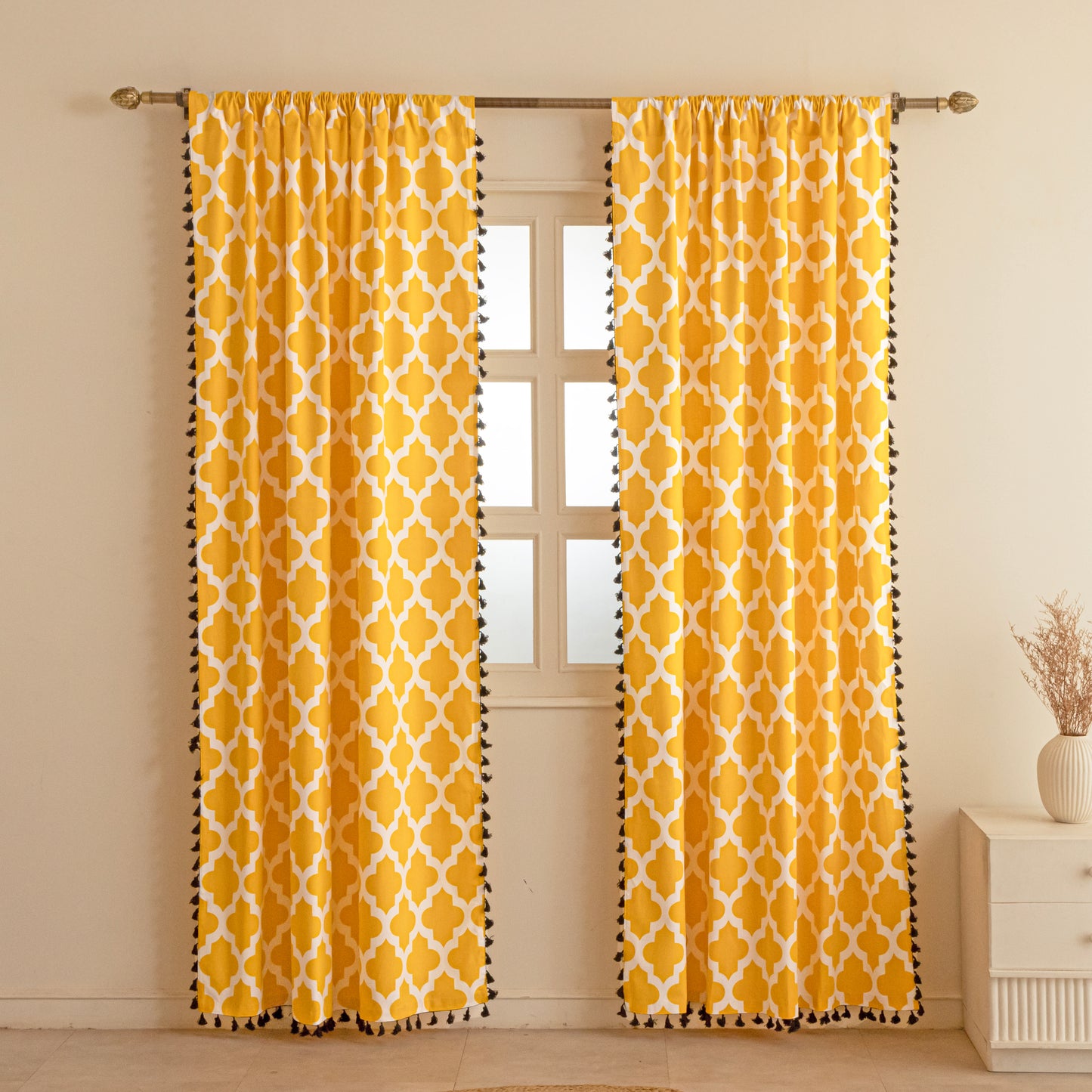 Imprimer Handpicked Soleil - Rod Pocket Printed Semi Blackout Curtain (Yellow)