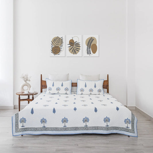 Ombre Lupine - Quilted BedcoverBlue