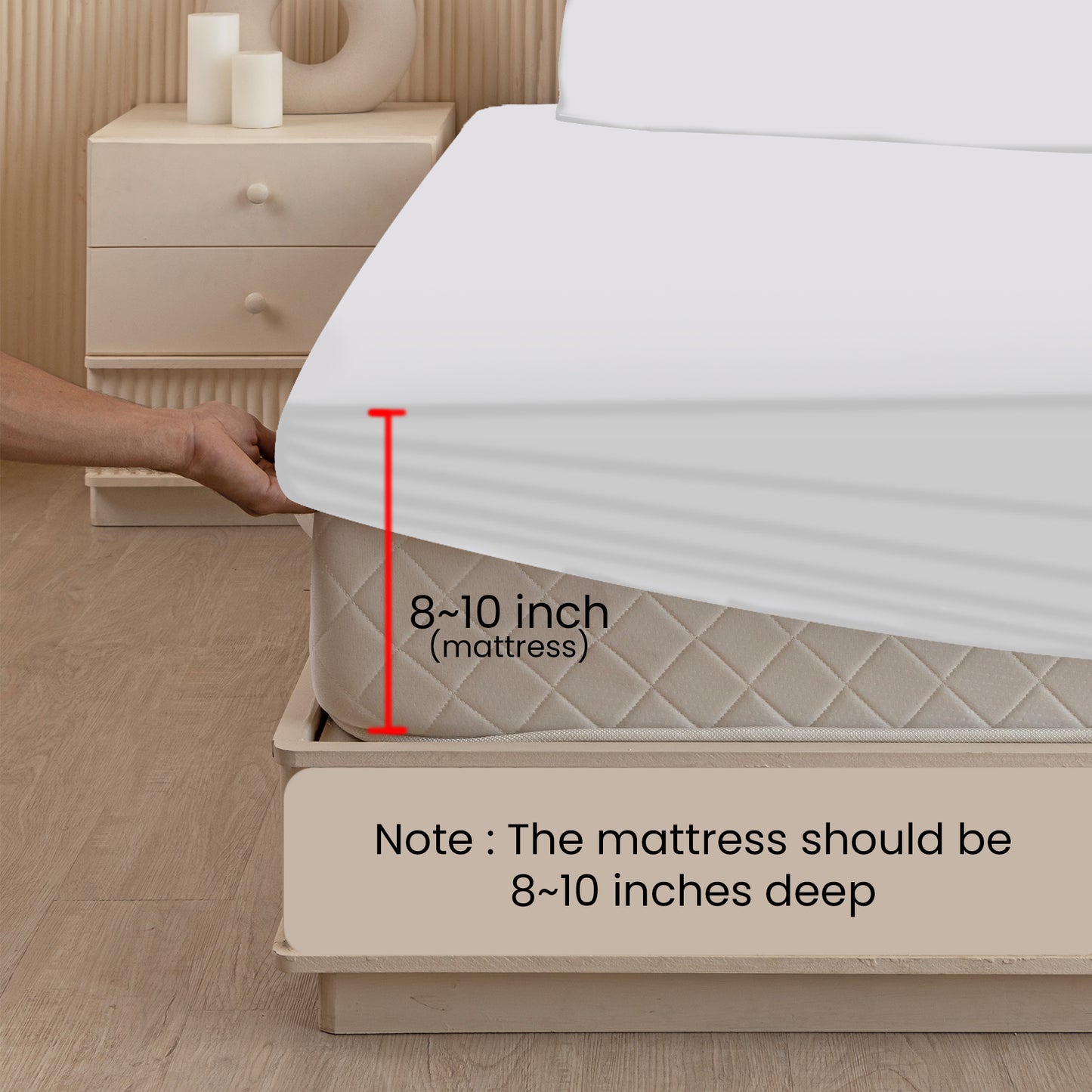 Breton Drift - Satin Stripes Fitted Bedsheet (Dark Blue)