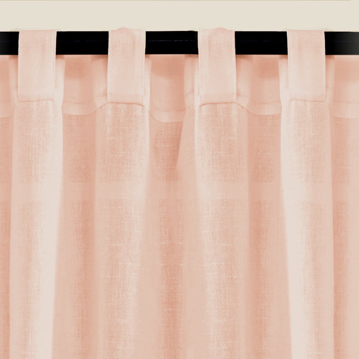 Fort Absolute - Back Tab Sheer Curtain (Peach)