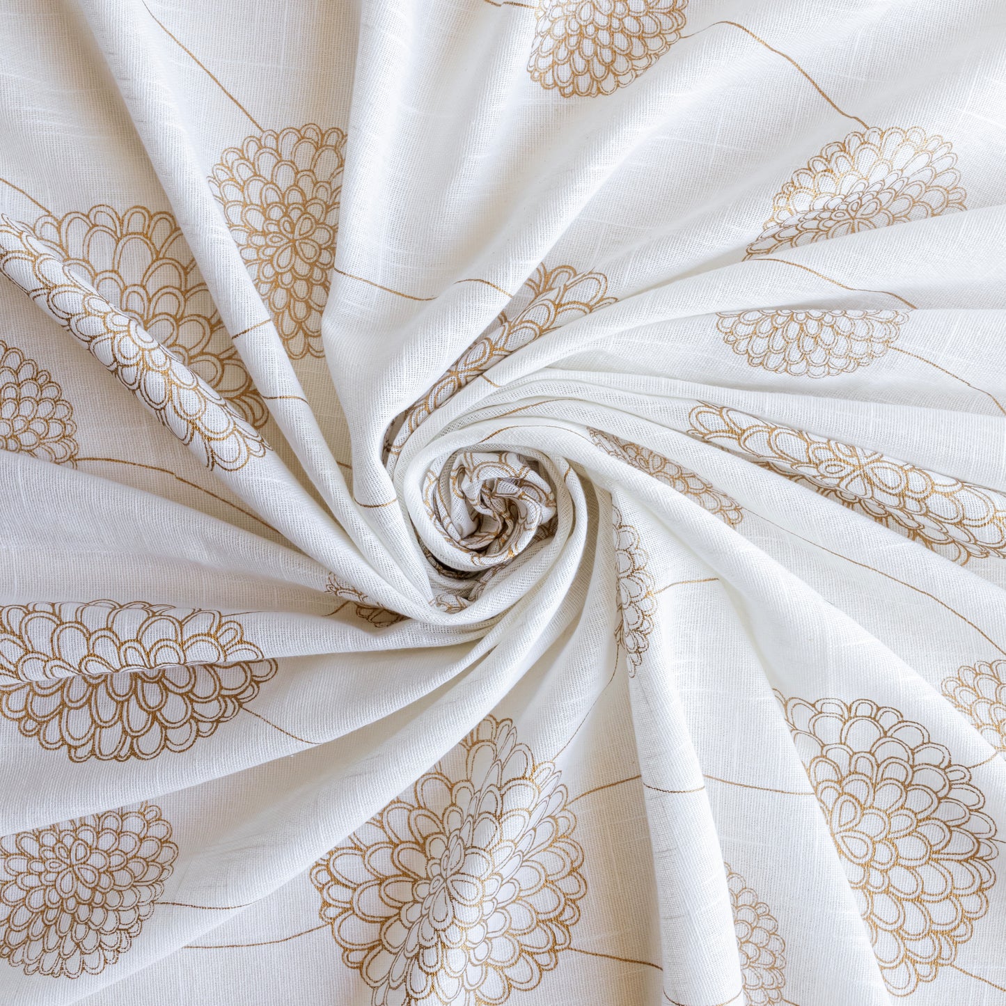 Imprimer Gold Dandelions - Twist Tab Top Sheer Curtain