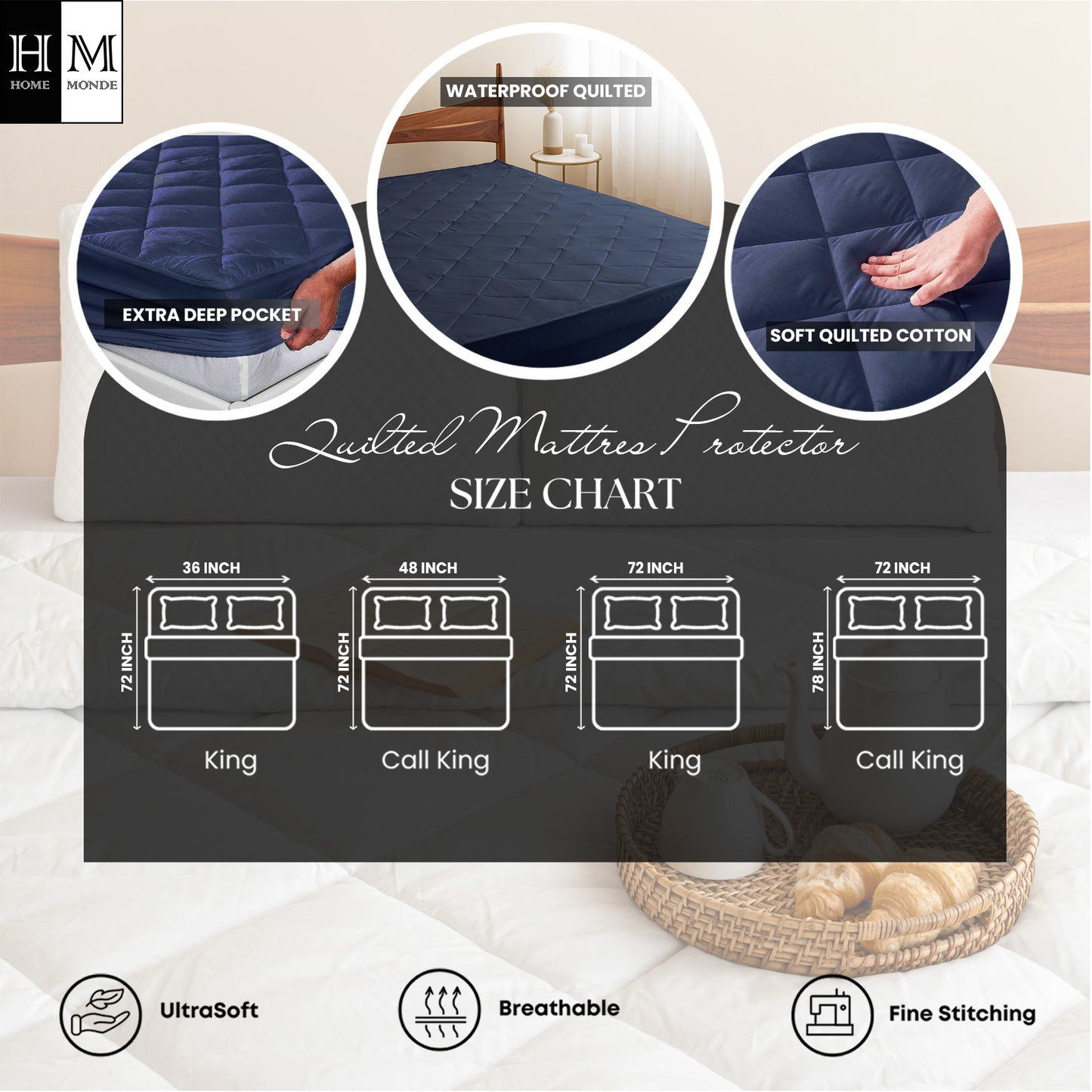 Ombre - Pure Shield Quilted Mattress Protector (Brown)