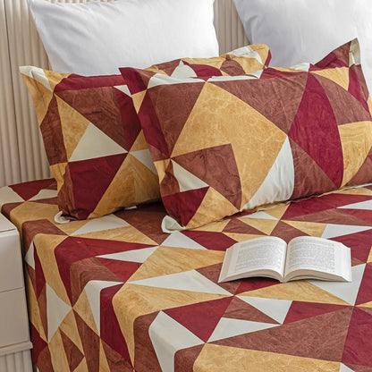 Imprimer Utopia - Fitted Sheet Red & Mustard