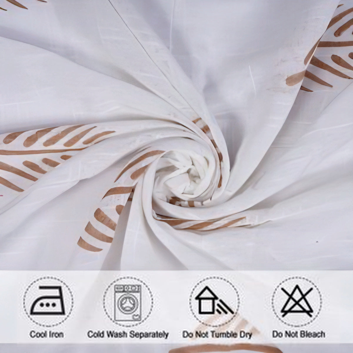 Cotton Printed Sheer Curtain (Mustard Leaf)