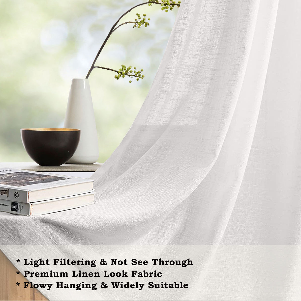 Fort Absolute - White Loop Sheer Curtain